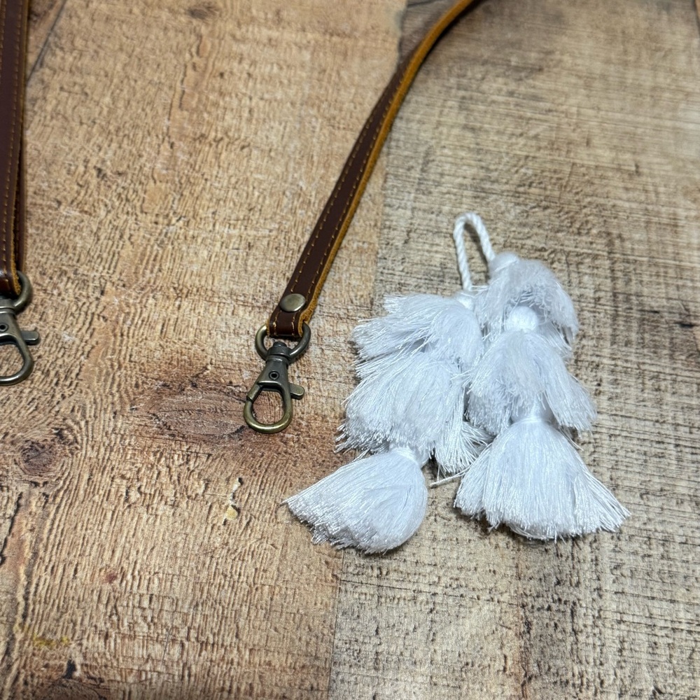 Brown Leather Crossbody Replacement Strap And Whi… - image 2